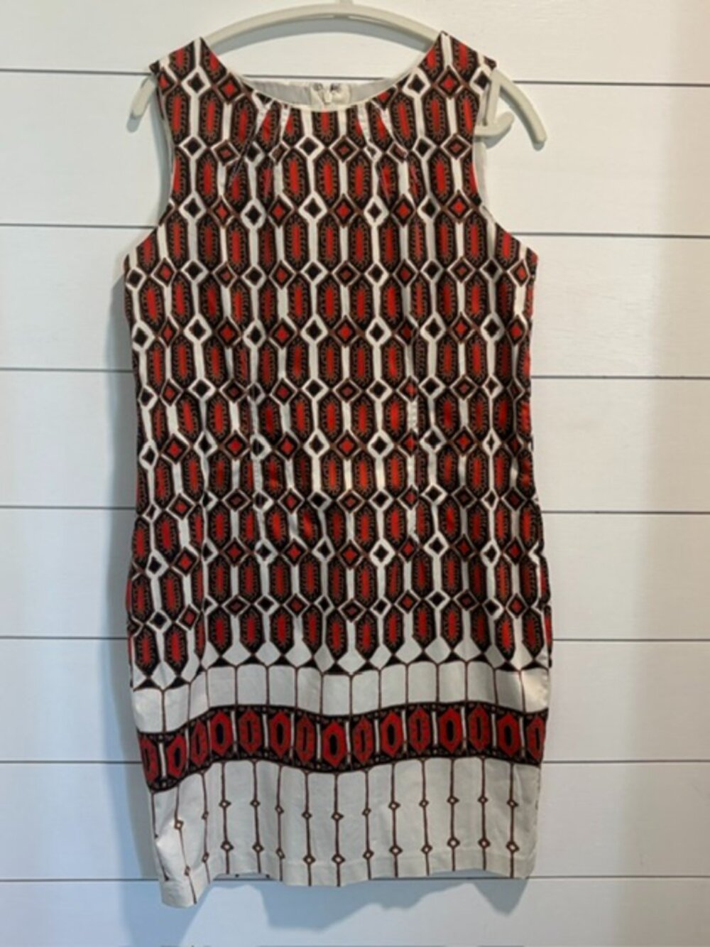 Talbots Geometric Print Sleeveless Shift Dress - Like New - Size 8